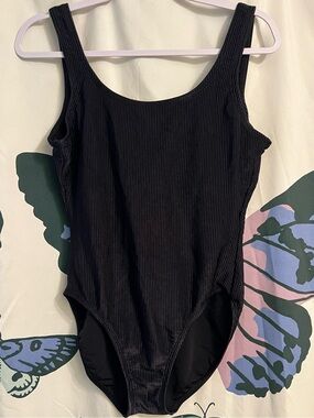 Vintage Catalina Black Ribbed One-Piece Swimsuit